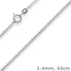 1,4mm Veneziakette Silberkette Collier Halskette aus 925 Silber rhodiniert 42cm