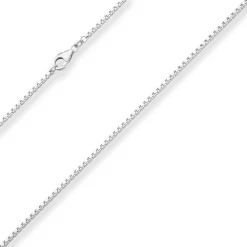 1,8mm Veneziakette Silberkette Collier Halskette aus 925 Silber 45cm