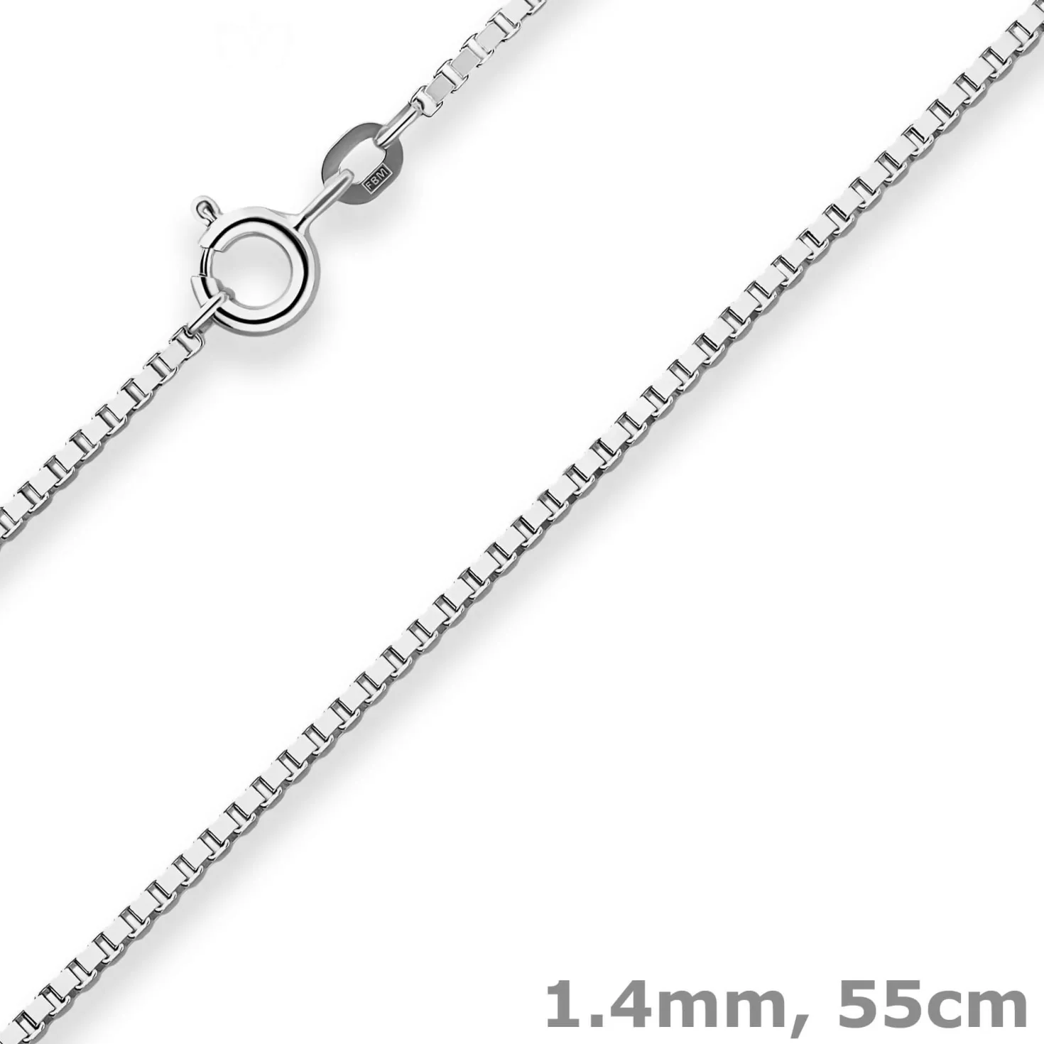 1,4mm Veneziakette Silberkette Collier Halskette aus 925 Silber rhodiniert 55cm