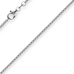 1,5mm Venezianerkette aus 750 Gold Weißgold Kette Collier Halskette rund 45cm
