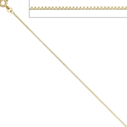 1,0mm Venezianerkette Collier 585 Gelbgold Gold Kette Halskette, 42cm