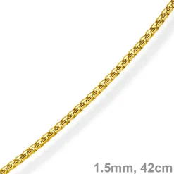 1,5mm Venezianerkette 585 Gold Gelbgold Kette Collier Halskette rund 42cm