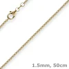1,5mm Venezianerkette 585 Gold Gelbgold Kette Collier Halskette rund 50cm