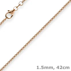 1,5mm Venezianerkette 585 Gold Rotgold Kette Collier Halskette rund 42cm