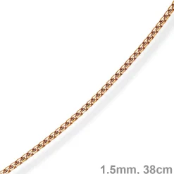 1,5mm Venezianerkette 585 Gold Rotgold Kette Collier Halskette rund 38cm
