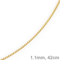 1,1mm Venezianerkette Kette Collier aus 585 Gold Gelbgold, 42cm, Damen
