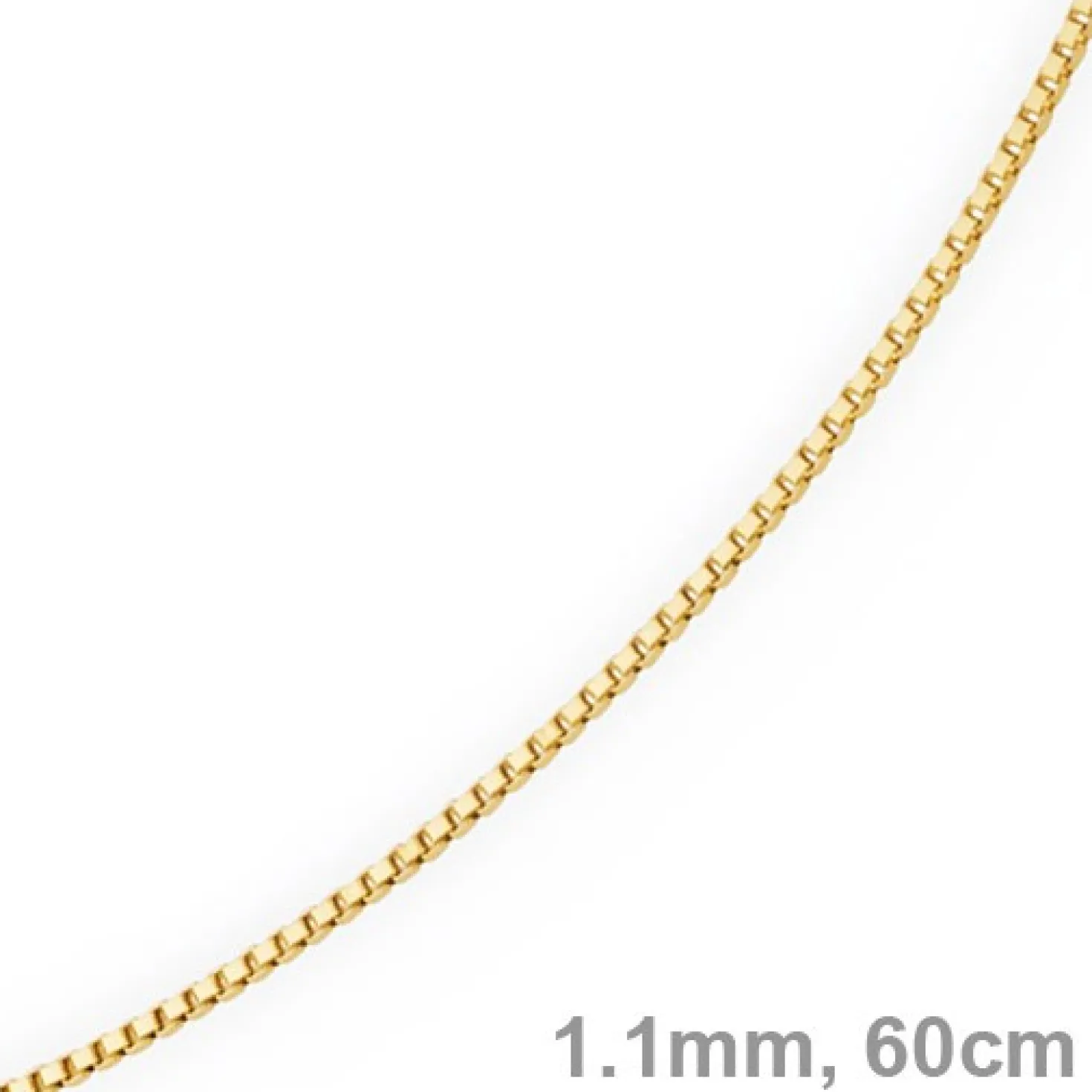 1,1mm Venezianerkette Kette Collier aus 585 Gold Gelbgold, 60cm, Unisex