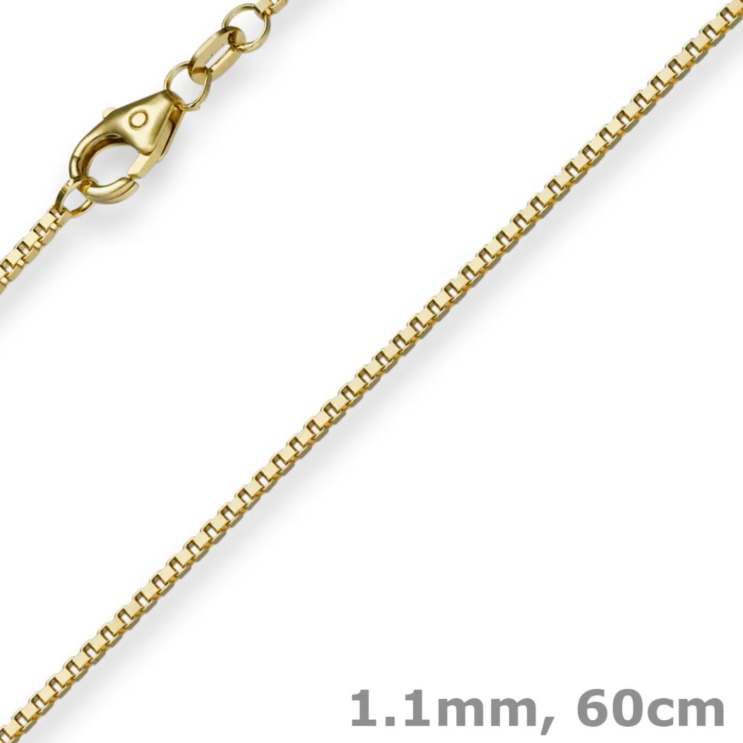 1,1mm Venezianerkette Kette Collier aus 585 Gold Gelbgold, 60cm, Unisex