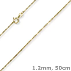 1,2mm Venezianer-Kette rund aus 750 Gold Gelbgold Kette Collier Halsschmuck 50cm