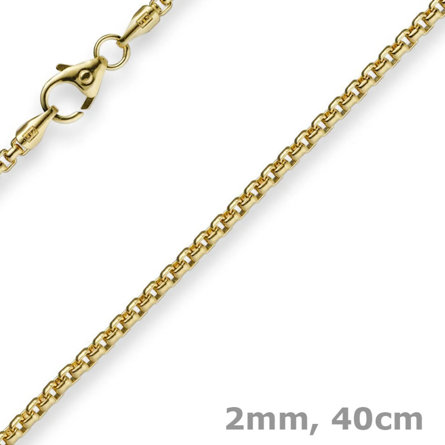 2mm Venezianerkette rund 585 Gold Gelbgold Kette Collier Halskette 40cm Damen