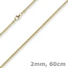 2mm Venezianerkette rund 750 Gold Gelbgold Kette Collier Halskette 60cm Damen