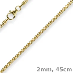 2mm Venezianerkette rund 585 Gold Gelbgold Kette Collier Halskette 45cm