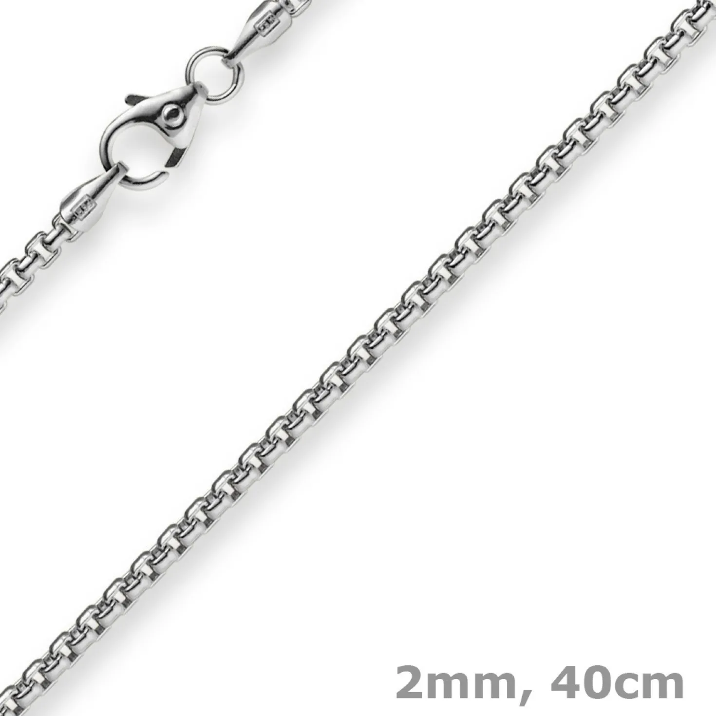 2mm Venezianerkette rund 585 Gold Weißgold Kette Collier Halskette 40cm Damen