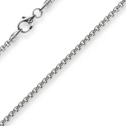 2mm Venezianerkette rund 585 Gold Weißgold Kette Collier Halskette 40cm Damen