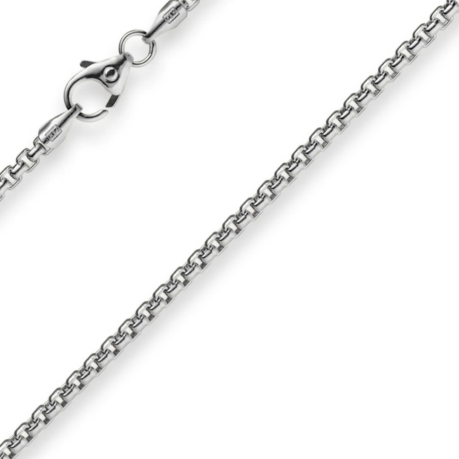 2mm Venezianerkette rund 585 Gold Weißgold Kette Collier Halskette 40cm Damen