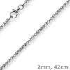 2mm Venezianerkette rund 585 Gold Weißgold Kette Collier Halskette 42cm