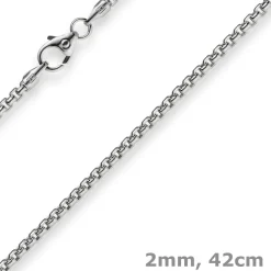 2mm Venezianerkette rund 585 Gold Weißgold Kette Collier Halskette 42cm