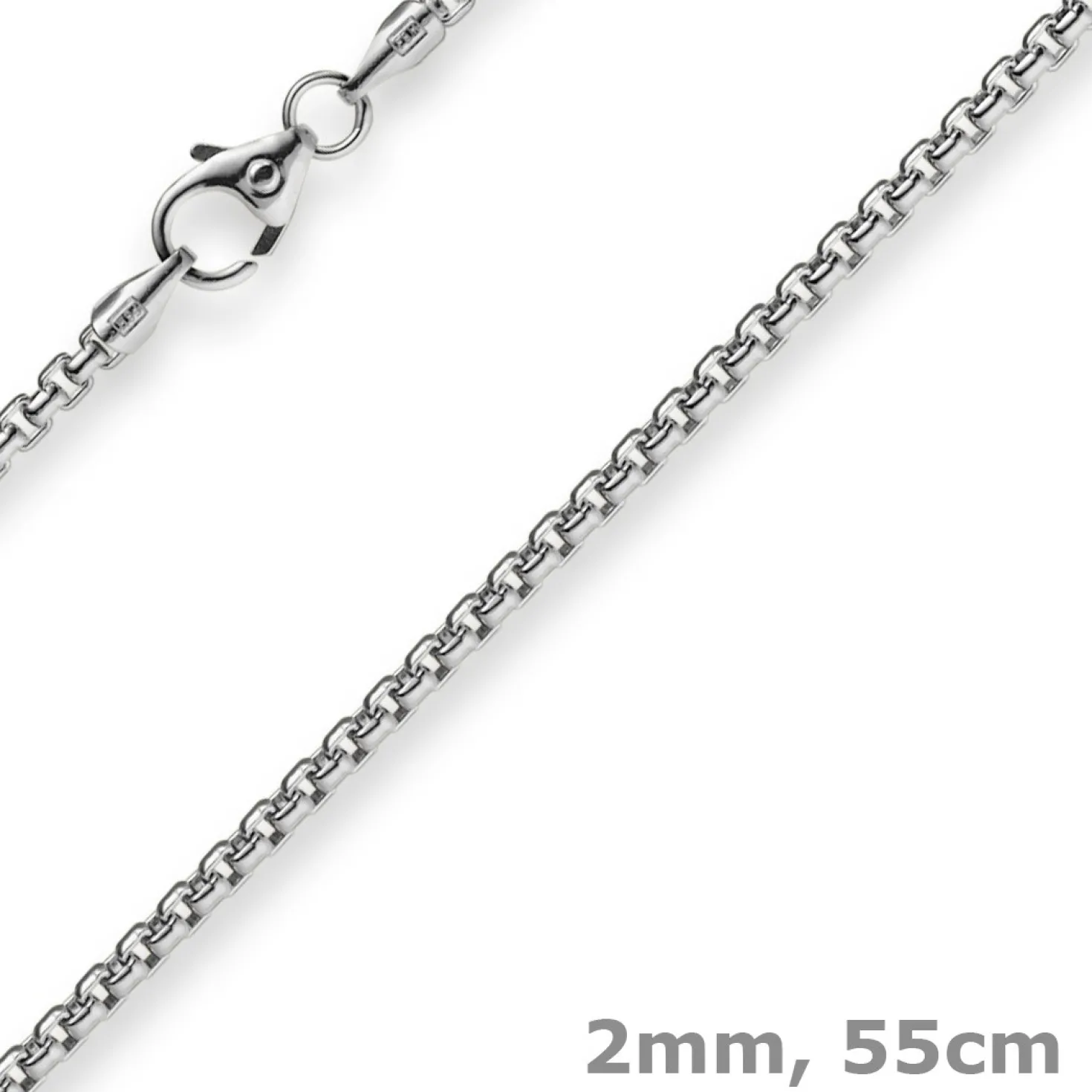2mm Venezianerkette rund 585 Gold Weißgold Kette Collier Halskette 55cm