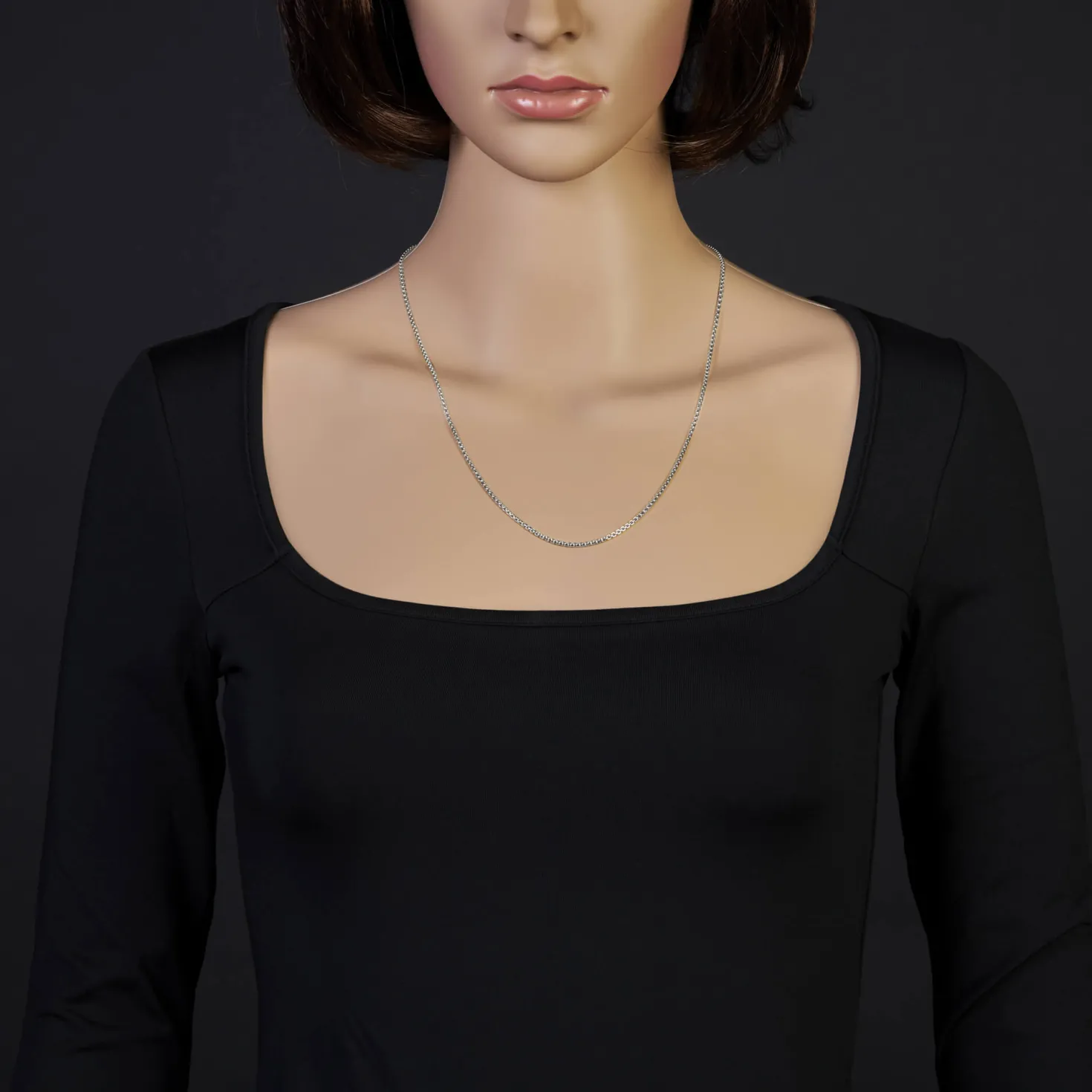 2mm Venezianerkette rund 585 Gold Weißgold Kette Collier Halskette 55cm