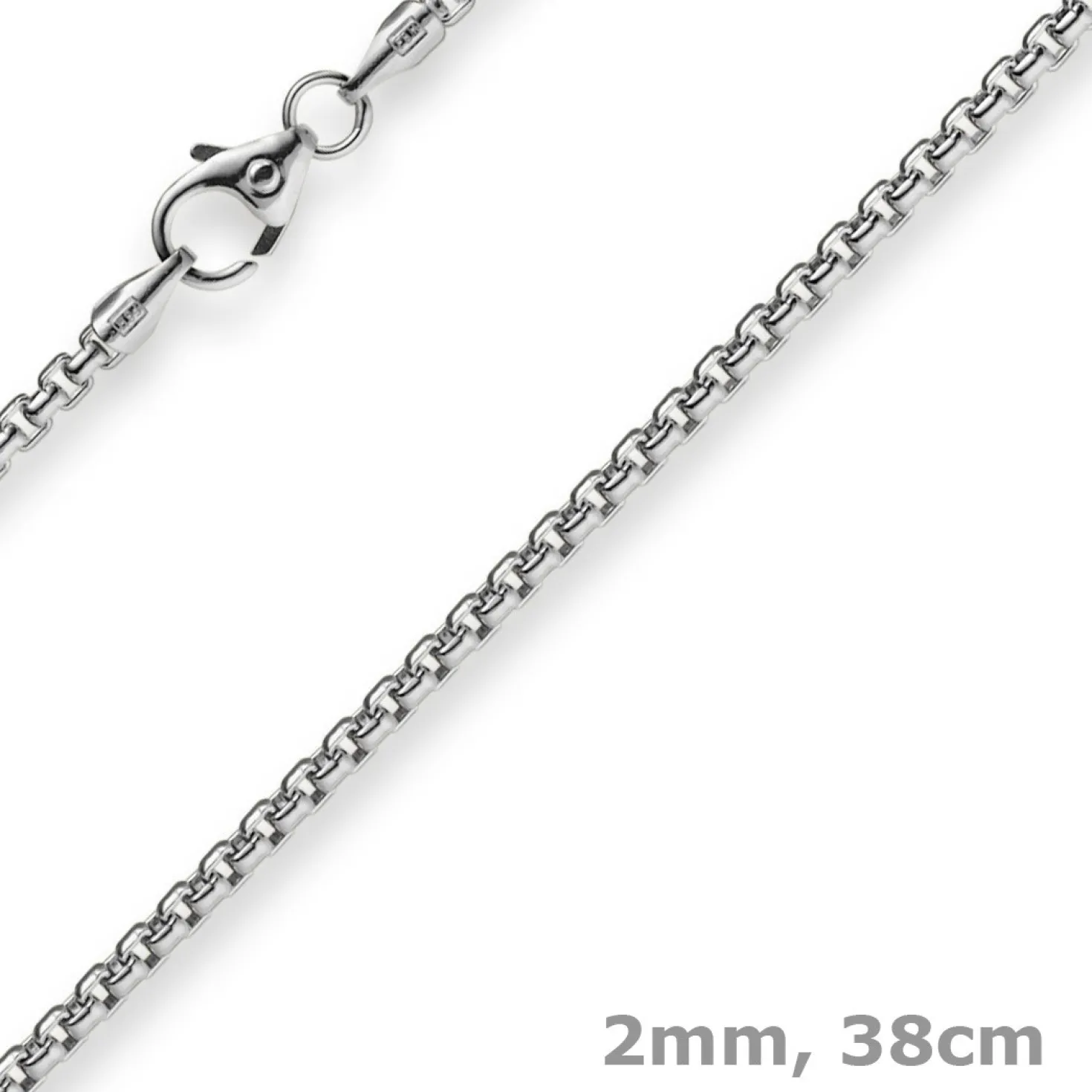 2mm Venezianerkette rund 585 Gold Weißgold Kette Collier Halskette 38cm Damen