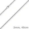 2mm Venezianerkette rund 750 Gold Weißgold Kette Collier Halskette 45cm Damen