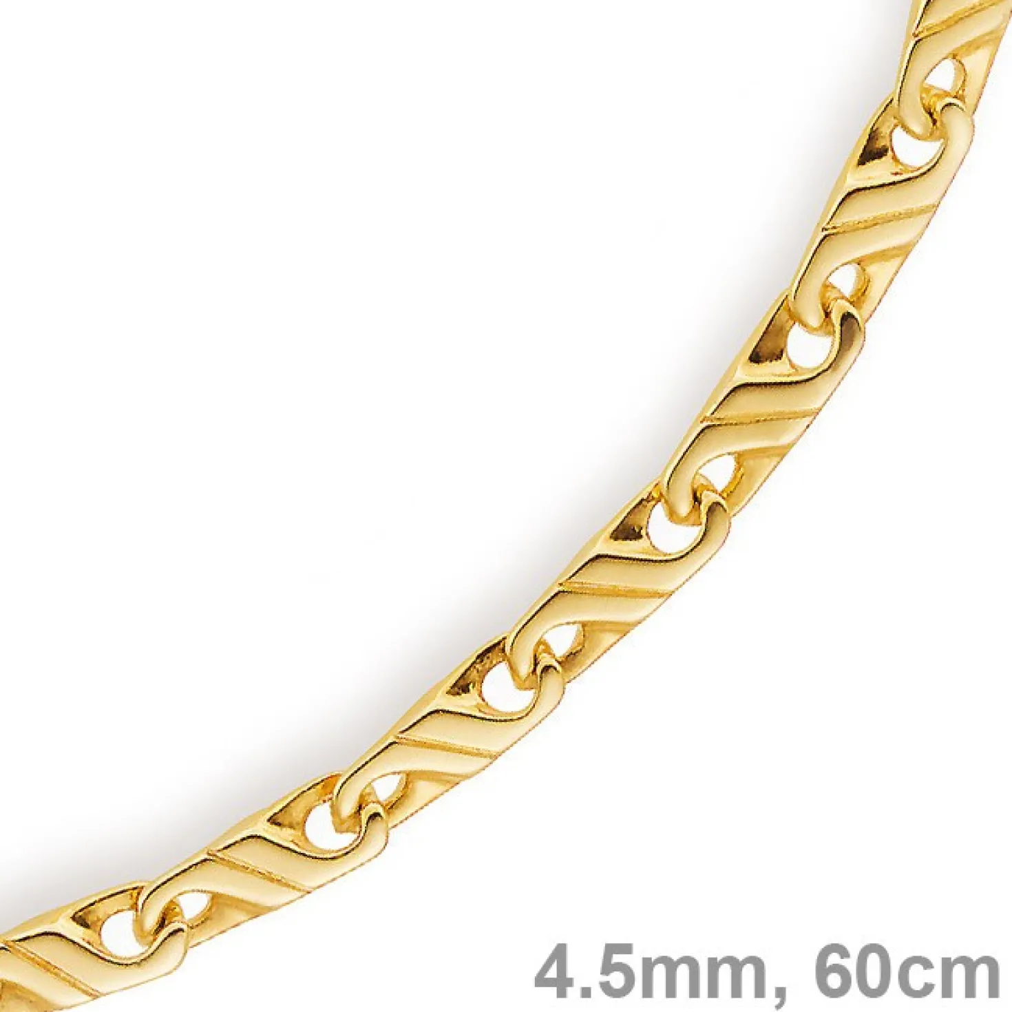 4,5mm Viktoriakette Kette Collier aus 585 Gold Gelbgold, 60cm, Herren