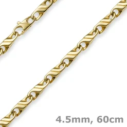 4,5mm Viktoriakette Kette Collier aus 585 Gold Gelbgold, 60cm, Herren