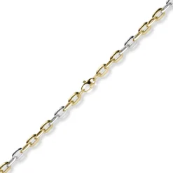 6,5mm Weit-Anker-Kette Collier 585 Gold Gelbgold Weißgold bicolor 50cm Halskette