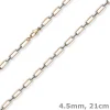 4,5mm Weit-Anker-Vierkant-Armband Armschmuck 585 Gold Weißgold & Rotgold 21cm