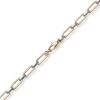 4,5mm Weit-Anker-Vierkant-Kette Halskette Collier 585 Weißgold & Rotgold 45cm
