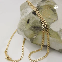 2mm Weitpanzer Armband Armkette aus 585 Gold Gelbgold, 18,5cm, Damen