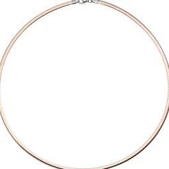 3mm Wende-Omegareif Halsreif Collier aus 925 Silber mit Muster rotvergoldet 45cm