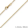 1,3mm Zopfkette Goldkette Collier Halskette aus 750 Gold Gelbgold 50cm