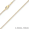 1,3mm Zopfkette Goldkette Collier Halskette aus 585 Gold Gelbgold 42cm