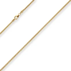 2,1mm Zopfkette Goldkette Collier Halskette aus 375 Gold Gelbgold 50cm