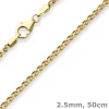 2,5mm Zopfkette Goldkette Collier Halskette aus 333 Gold Gelbgold 50cm