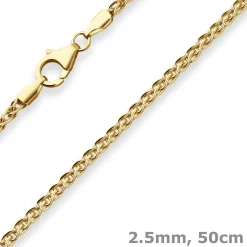 2,5mm Zopfkette Goldkette Collier Halskette aus 333 Gold Gelbgold 50cm