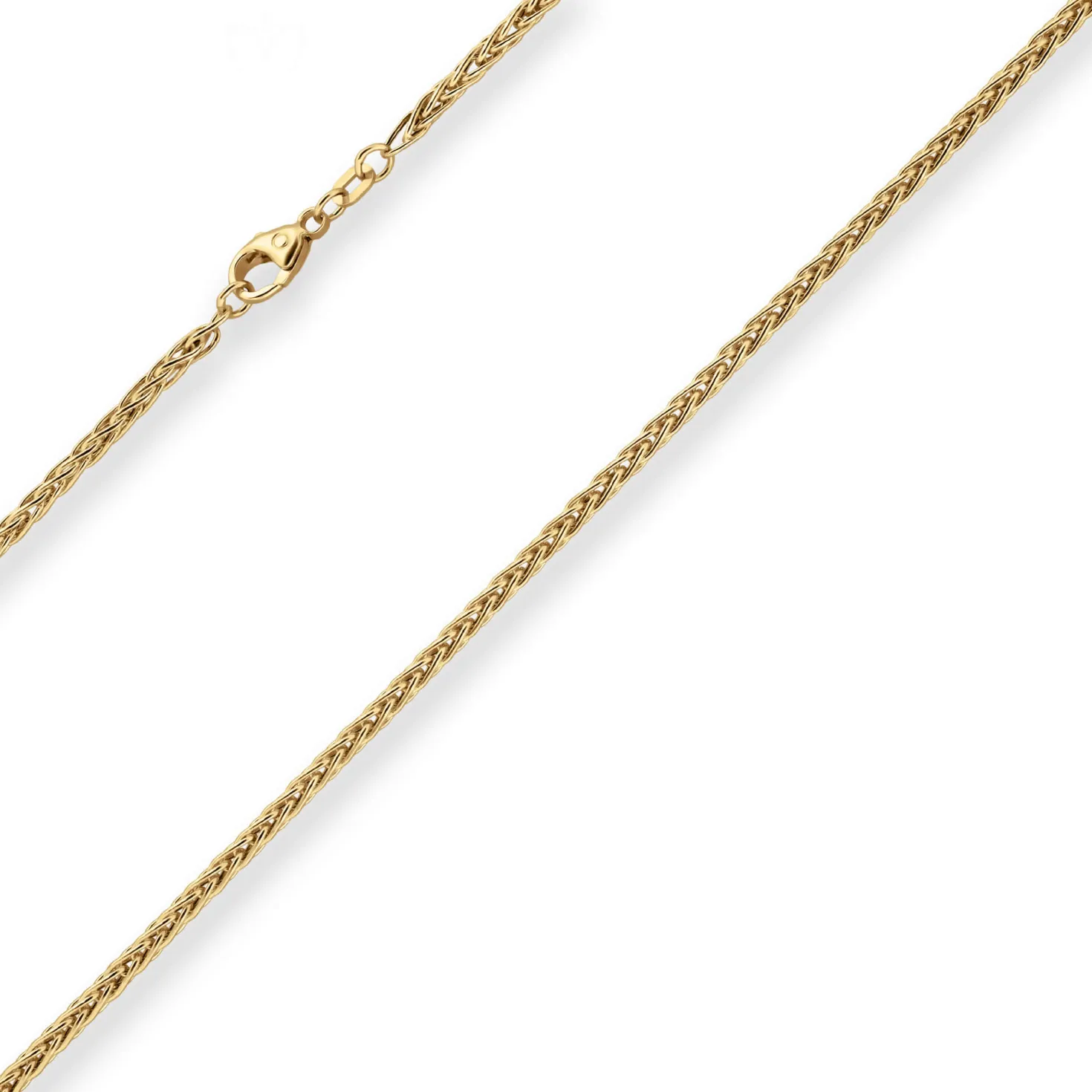 2,1mm Zopfkette Goldkette Collier Halskette aus 585 Gold Gelbgold 50cm