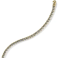 5,5mm Zopfkette Halskette Collier aus 585 Gold Gelbgold & Weißgold bicolor 50cm