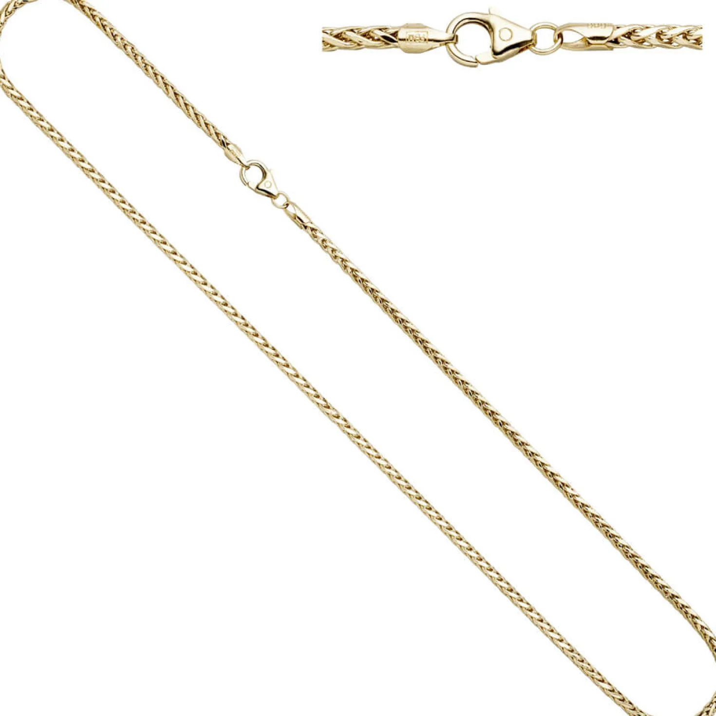 2,6mm Zopfkette Halskette Collier Halsschmuck 585 Gelbgold Gold 45cm