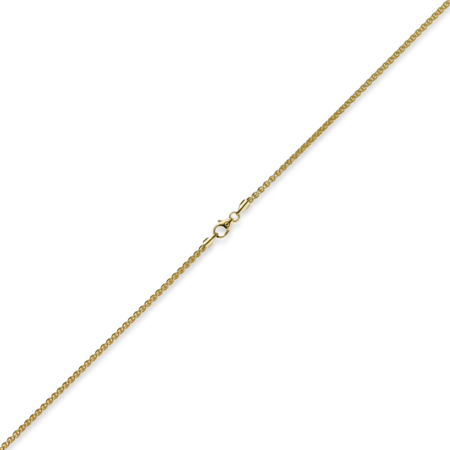 2mm Zopfkette Kette Collier aus 585 Gold Gelbgold, Goldkette, 40cm