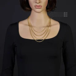 3mm Zopfkette Kette Collier aus 585 Gold Gelbgold, Goldkette, 60cm