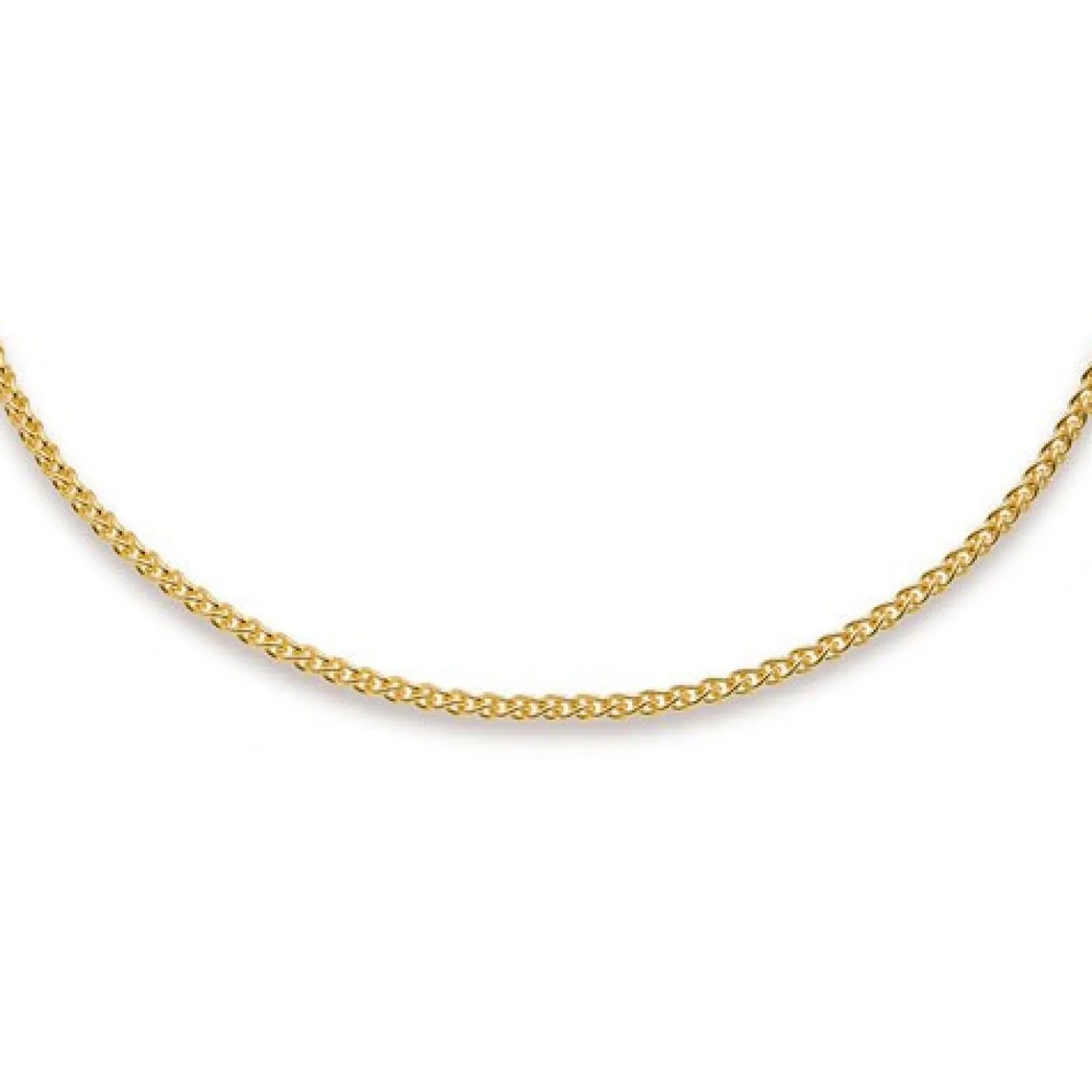 3mm Zopfkette Kette Collier aus 585 Gold Gelbgold, Goldkette, 55cm