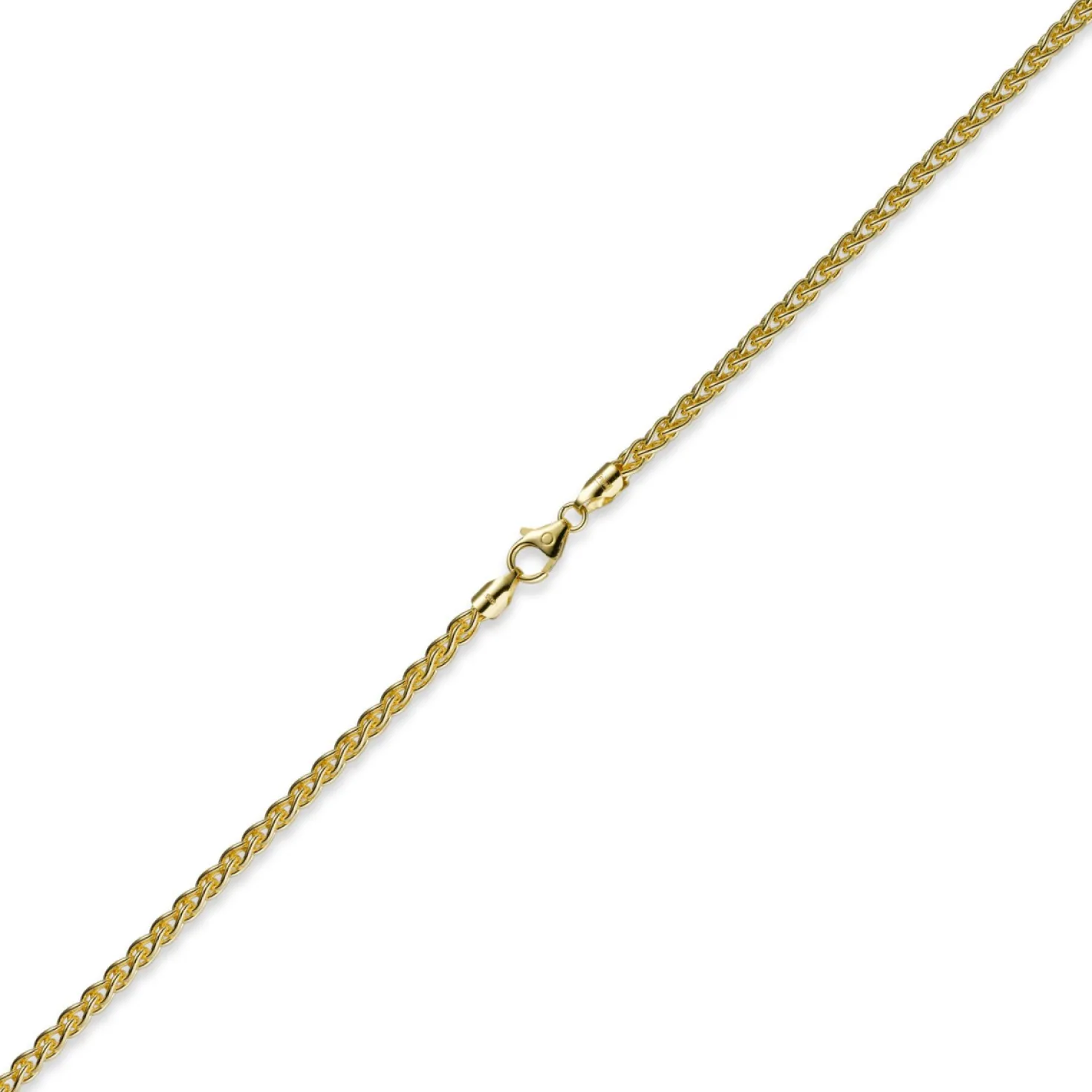 4mm Zopfkette Kette Collier aus 585 Gold Gelbgold, Goldkette, 45cm