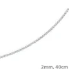 2mm Zopfkette Kette Collier aus 585 Gold Weißgold, Goldkette, 40cm