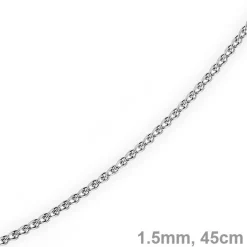 1,5mm Zopfkette Kette Collier aus 585 Gold Weißgold, Goldkette, 45cm