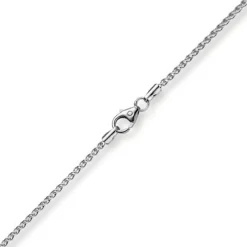 1,5mm Zopfkette Kette Collier aus 750 Gold Weißgold, Goldkette, 40cm