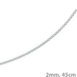 2mm Zopfkette Kette Collier aus 585 Gold Weißgold, Goldkette, 45cm