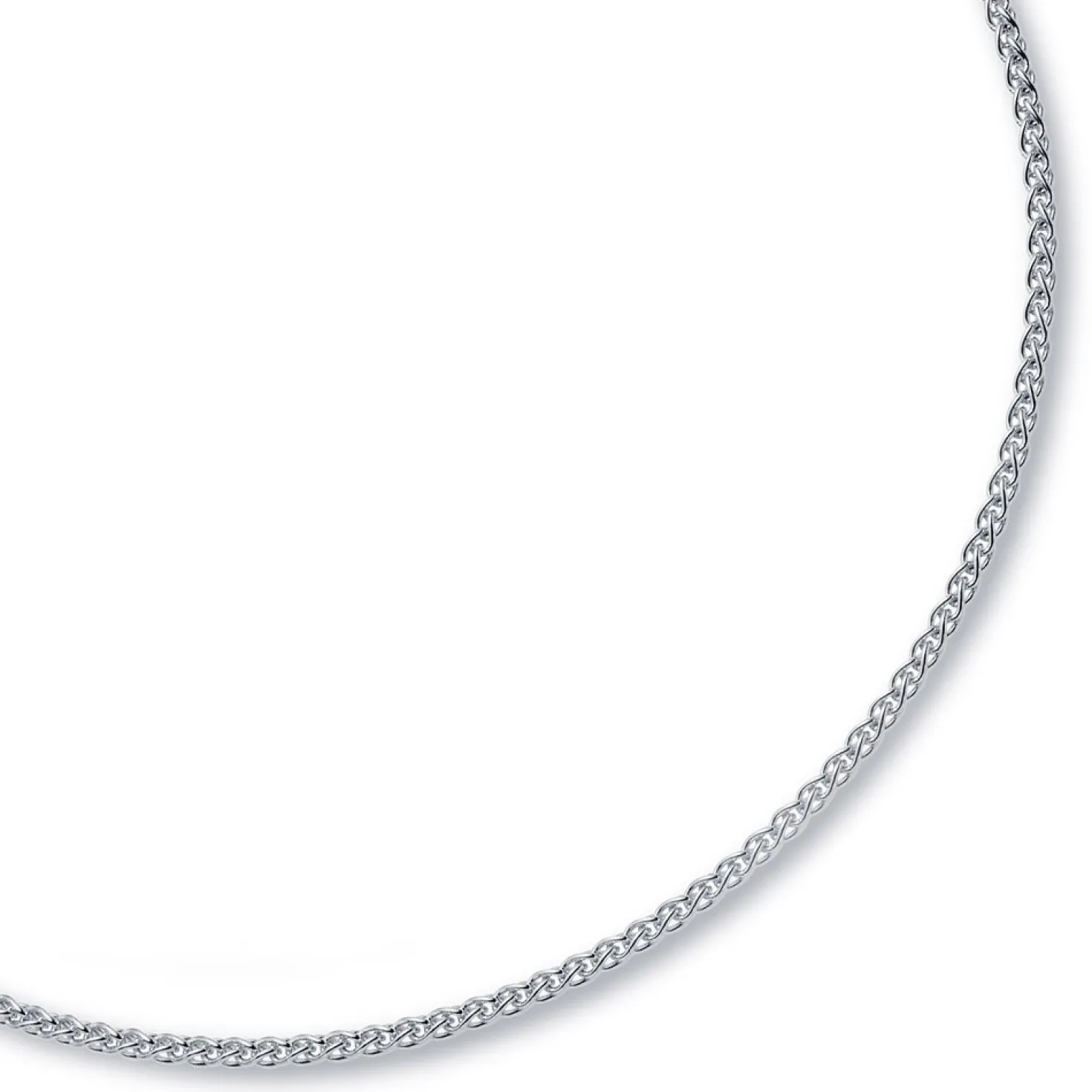 3mm Zopfkette Kette Collier aus 585 Gold Weißgold, Goldkette, 60cm