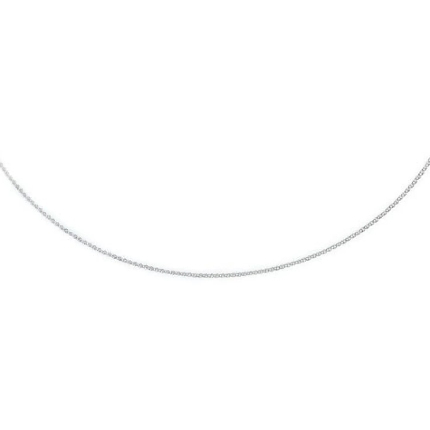 2mm Zopfkette Kette Collier, 750 Gold Weißgold, Goldkette 60cm, Unisex